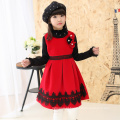 Crianças de inverno roupas de festa de natal de nylon vermelho vestido de festa europeu pinafore meninas de ano novo vestido de avental pinafore preço de atacado